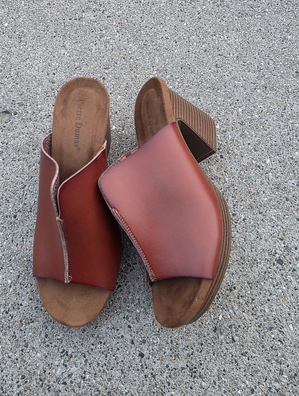 Pierre Dumas Women's Red Leather Slide Sandals Size 9